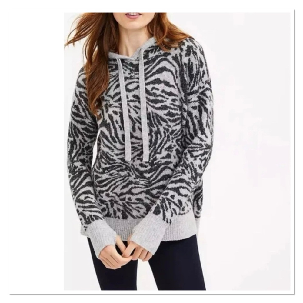 LOU & GREY Zebra Print Women's Hoodie Sweater